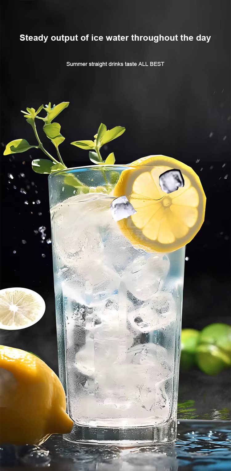 Ice-cold water with lemon and ice